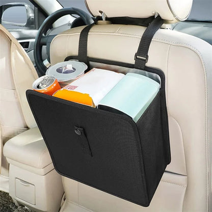 Car Trash Holder Storage Bag Oxford Cloth Car Seat Back Trash Bin, 22*23*14.5cm