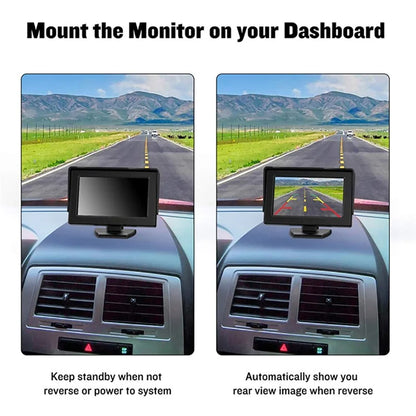 RH-313 4.3-inch 2.4G Wireless Car Backup Monitor with 7 LED Rear View Camera Parking System Kit