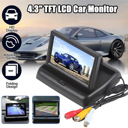 RH-315 4.3-inch Folding Car Backup Monitor with License Plate Backup Camera Set 2.4G Wireless Connection