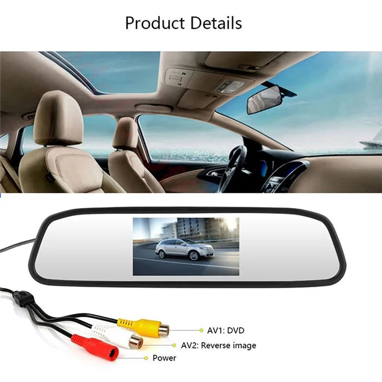 RH-311 4.3-inch Rear View Mirror Display Backup Rear Camera Set Car Auto Parking System Kit