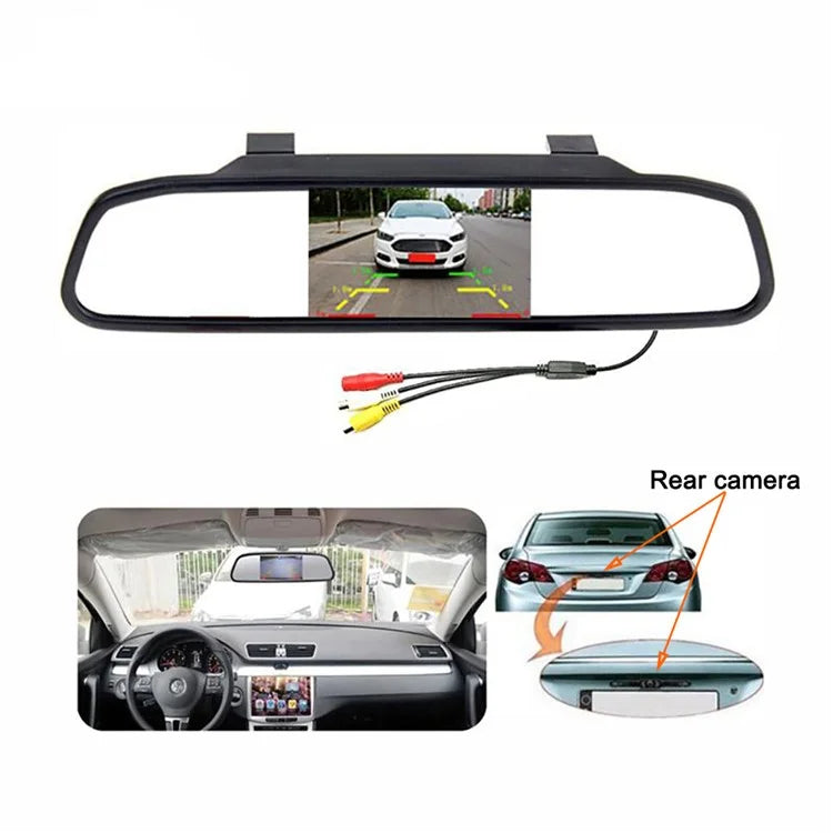RH-311 4.3-inch Rear View Mirror Display Backup Rear Camera Set Car Auto Parking System Kit