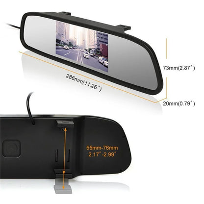 RH-311 4.3-inch Rear View Mirror Display Backup Rear Camera Set Car Auto Parking System Kit