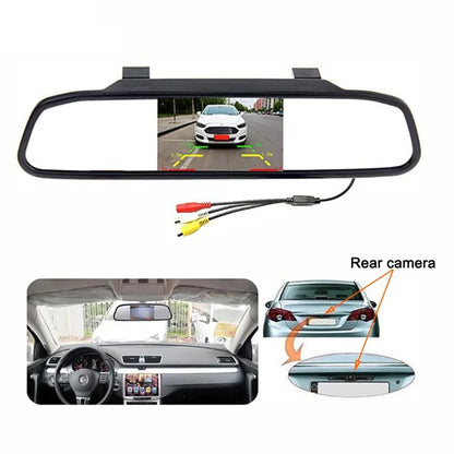 RH-315 4.3-inch Rearview Mirror Display 2.4G Wireless License Plate Backup Camera Set  for Car / Truck