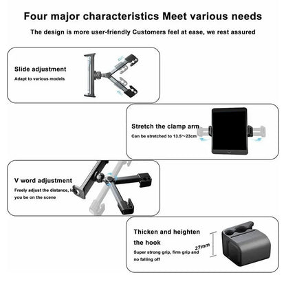 BZ-H5 Car Headrest Backseat Mount Adjustable Telescopic Universal Phone Tablet Car Holder