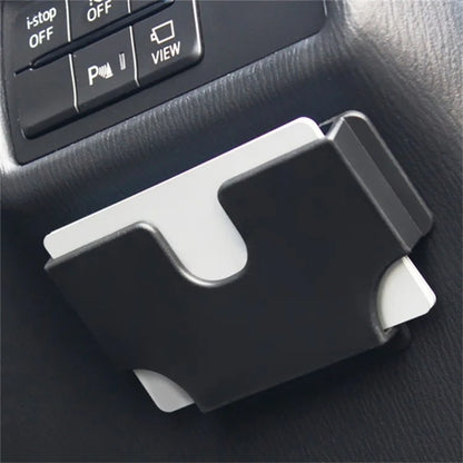 Car Sun Visor Organizer Elastomer Plastic Self Adhesive Card Holder Storage Case