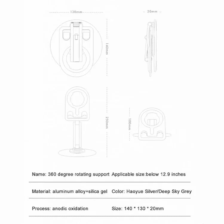 M02 Aluminum Alloy Foldable Phone Tablet Bracket Compatible with MagSafe Charger