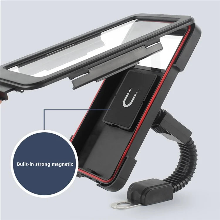 2209 Waterproof Motorcycle Touch Screen Phone Mount Magnetic Plastic Holder Bracket