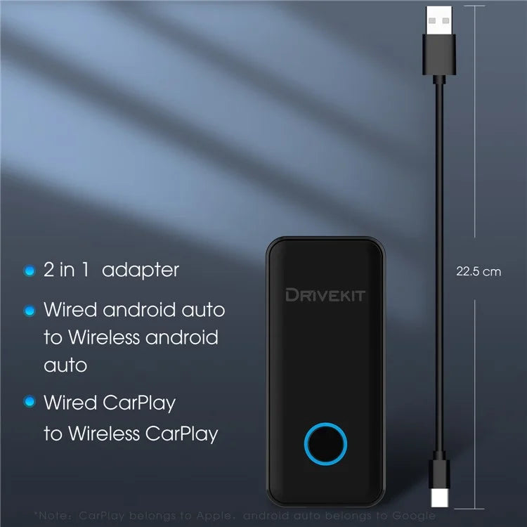DRIVEKIT AF1313 Bluetooth CarPlay Wireless Adapter Convert Wired to Wireless Carplay Box