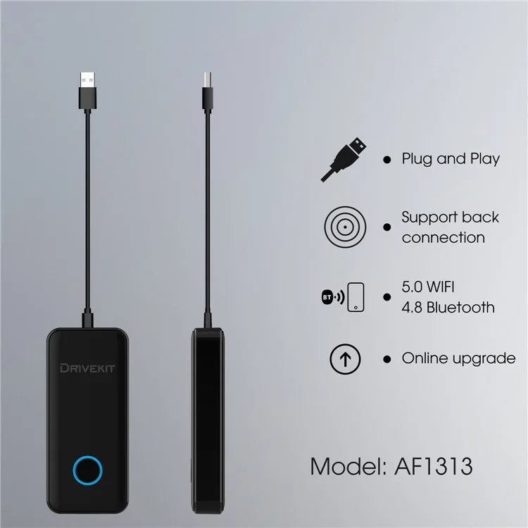 DRIVEKIT AF1313 Bluetooth CarPlay Wireless Adapter Convert Wired to Wireless Carplay Box