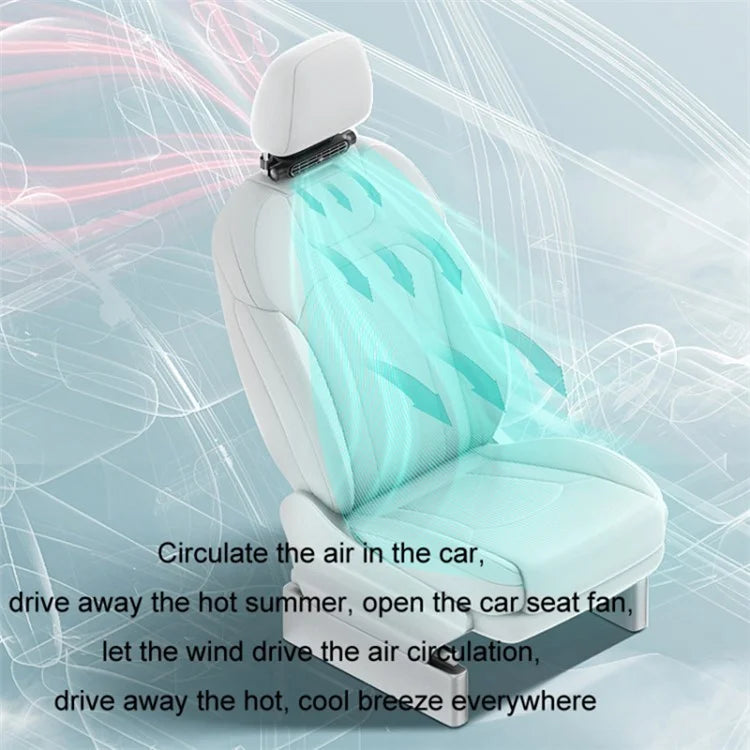 CF03 Car Seat Turbine Fan USB Plug-in 3 Wind Speed Vehicle Seat Headrest Mount Cooling Fan