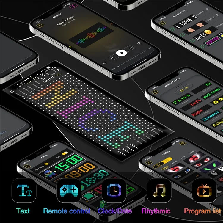 RP717 70x173mm Flexible LED Matrix Panel Waterproof Bluetooth APP Control Car Sign