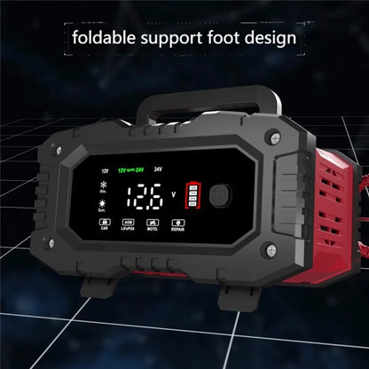 FOXSUR FPT-200 Large Screen Portable Battery Charger for 12V-24V Motorcycle Car