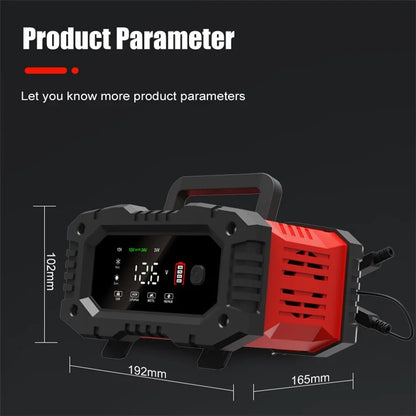 FOXSUR FPT-200 Large Screen Portable Battery Charger for 12V-24V Motorcycle Car