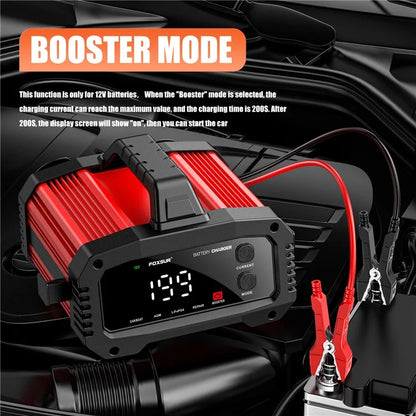 FOXSUR FPT-250 25A Portable Car Boat Motorcycle Battery Charger 8-Stage Charging Smart Charger