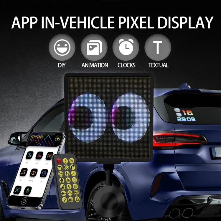 P64S Car Pixel Image Display Screen Bluetooth App Control Car Rear Window DIY Message Board