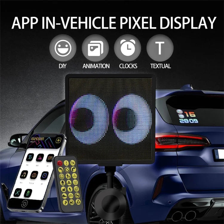 P64SR DIY Pixel LED Car Sign Display Screen Smartphone App Control Bright Sign Board