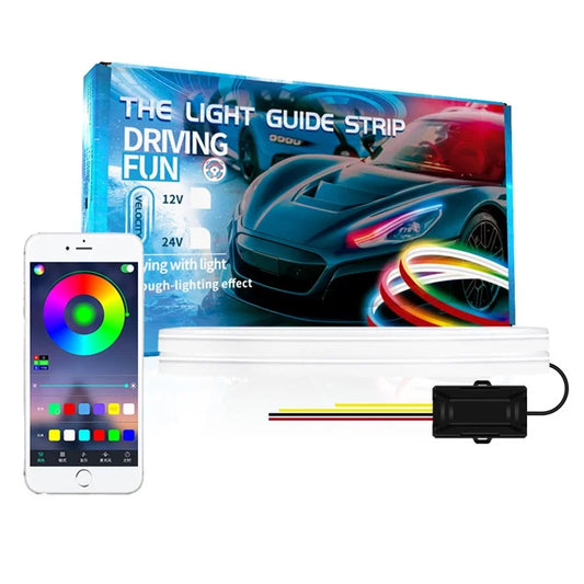 D06-24 2Pcs 60cm Bluetooth APP Control Car LED Strip Lights for 24V Vehicles