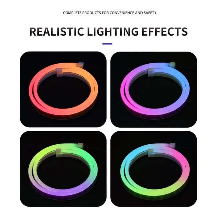 D06-24 2Pcs 60cm Bluetooth APP Control Car LED Strip Lights for 24V Vehicles