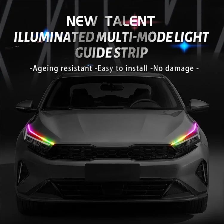 D06-24 2Pcs 60cm Bluetooth APP Control Car LED Strip Lights for 24V Vehicles