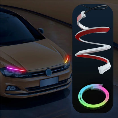 D06-24 2Pcs 60cm Bluetooth APP Control Car LED Strip Lights for 24V Vehicles