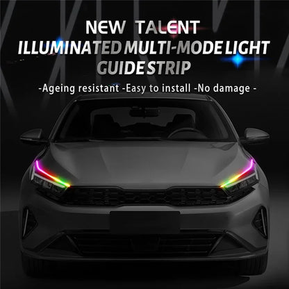 DR06-12 2PCS Bluetooth APP LED Strip Lights Colorful Car Decoration Lamps with Remote Control