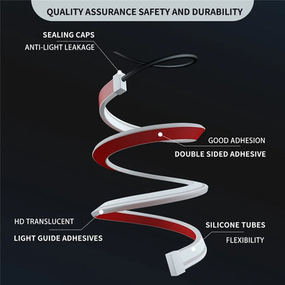 D06-24 2Pcs For 24V Vehicles 60cm LED Illuminated Light Guide Strip, APP + Remote Control