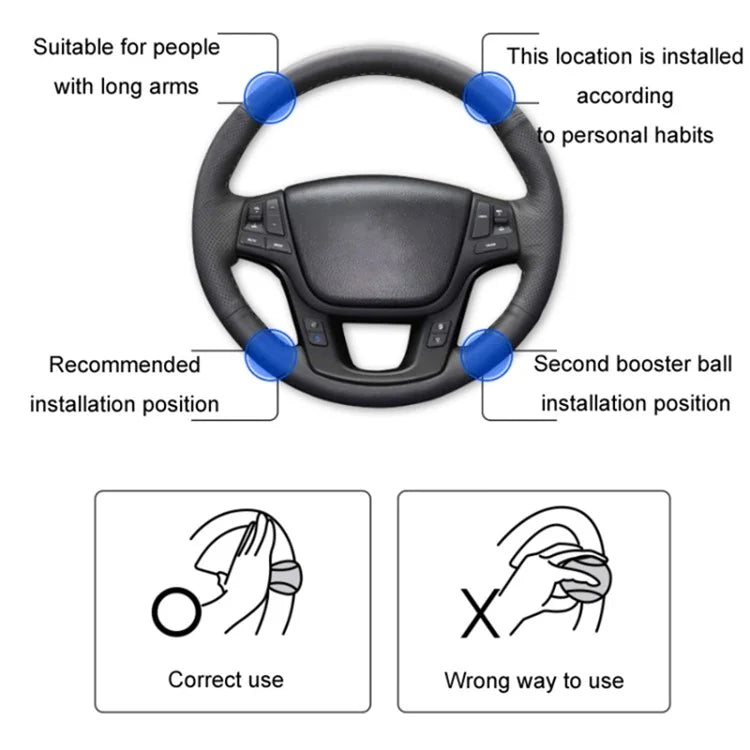 Car Steering Wheel Power Ball Silicone Auxiliary Driving Labor-Saving Tool