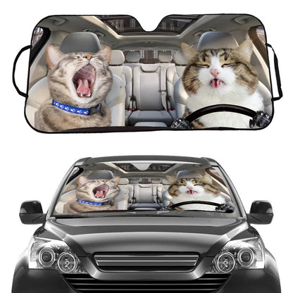 70x138cm Car Windshield Sunshade Patterns Print UV Protection Front Window Sun Shade