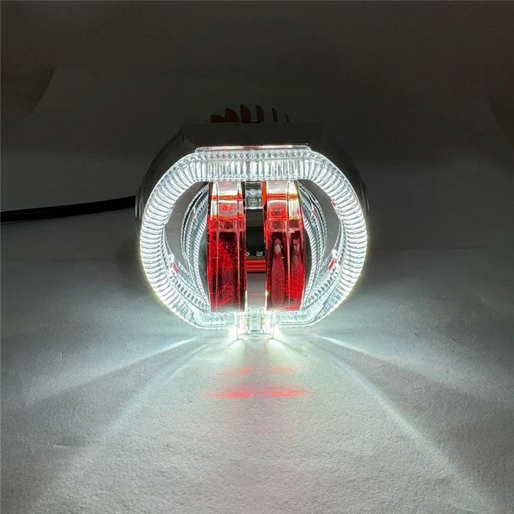 Motorcycle Modified LED Headlight Dual Aperture Motorbike Spotlight