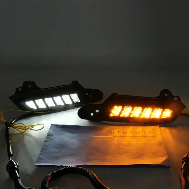 For Toyota Tacoma 2016-2020 1 Pair Car Daytime Running Light White+Yellow LED Turn Signal Lamp
