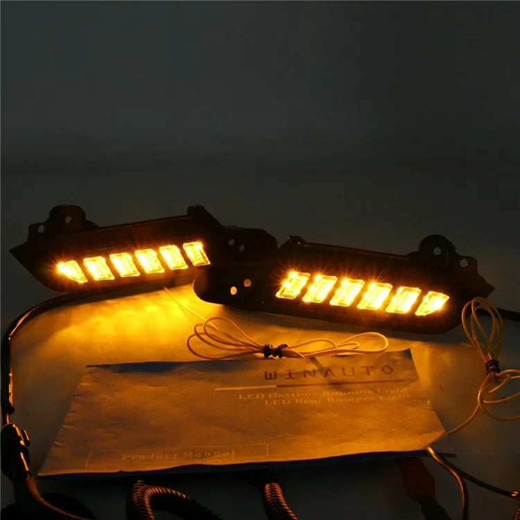 For Toyota Tacoma 2016-2020 1 Pair Car Daytime Running Light White+Yellow LED Turn Signal Lamp