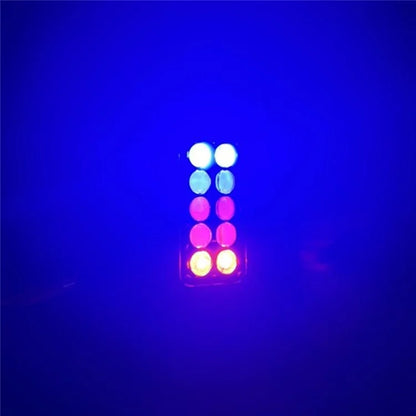 JP-V69 Motorcycle Off-Road Vehicle LED Spotlight Yellow+White Strobe Red+Blue Warning Headlight