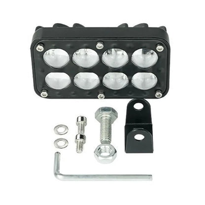 JP-V68 Motorcycle Truck Off-Road Vehicle LED Spotlight Yellow+White Strobe Red+Blue Warning Headlight