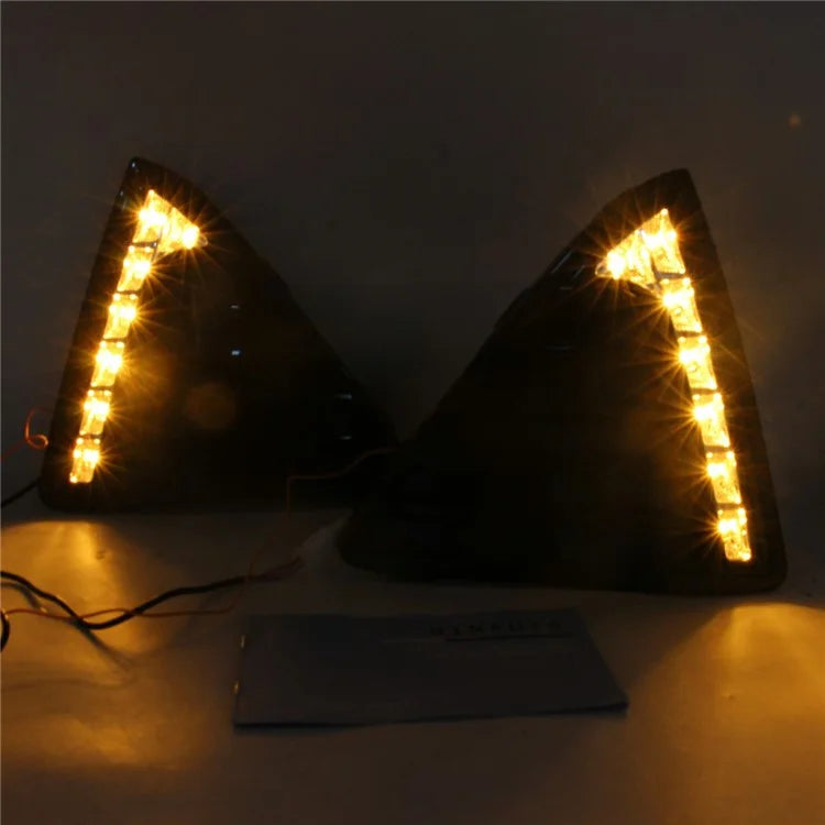 WINAUTO 1 Pair For Ford All-New Focus 2012-2014 LED Lamp Daytime Running Light with Yellow Light