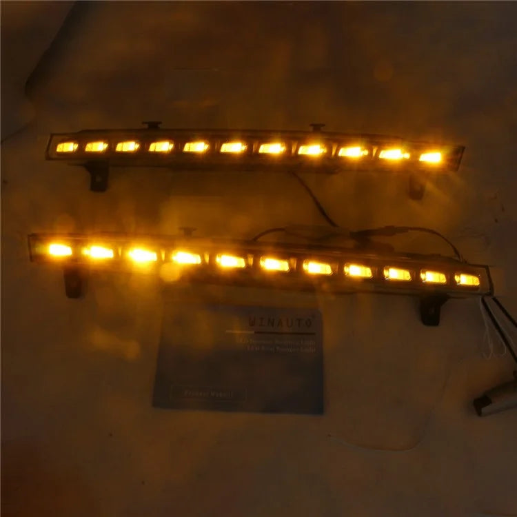 WINAUTO 1 Pair Waterproof LED DRL Light for Q7 2010-2015 Flowing Turn Signal Lamp