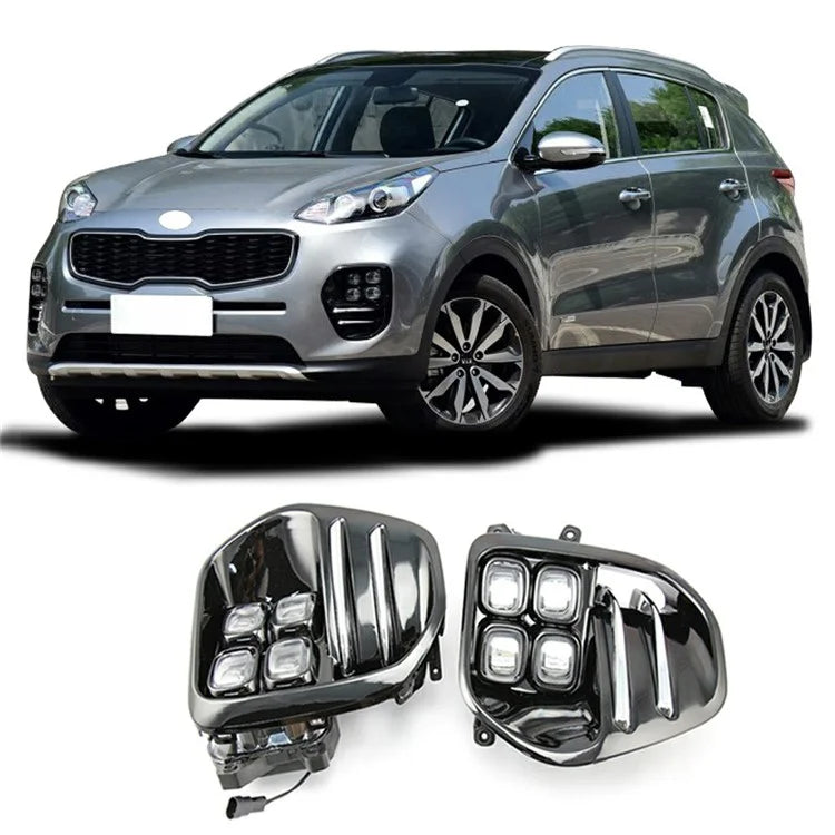 WINAUTO For Kia KX5 / ACE 2015-2017 1 Pair Daytime Running Lamp Waterproof LED Car DRL Light