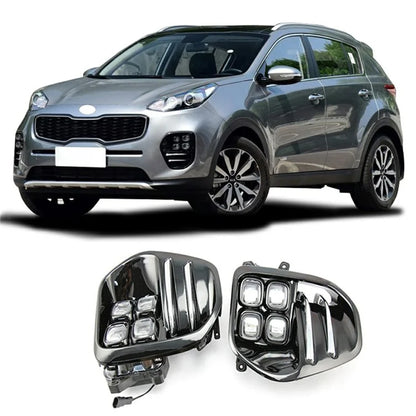 WINAUTO For Kia KX5 / ACE 2015-2017 1 Pair Daytime Running Lamp Waterproof LED Car DRL Light