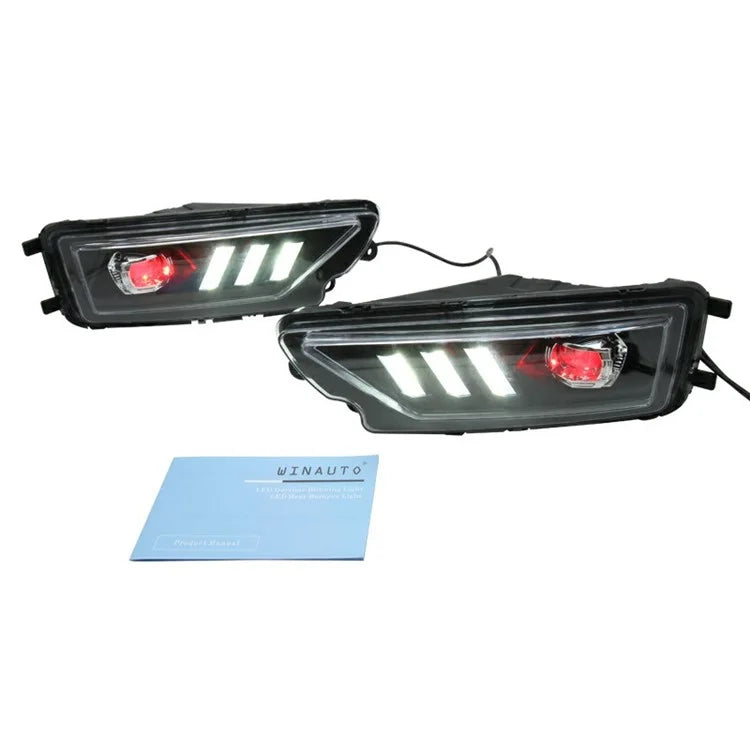 WINAUTO 1 Pair for Amarok 2016-2020 3-Color LED Daytime Running Lights Turn Signal Lamp