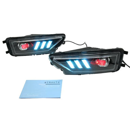 WINAUTO 1 Pair for Amarok 2016-2020 3-Color LED Daytime Running Lights Turn Signal Lamp