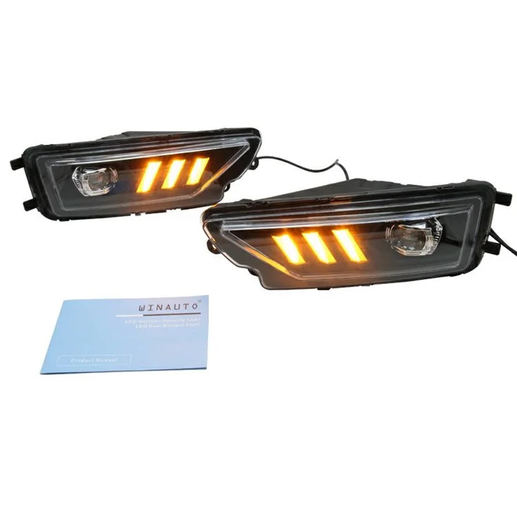 WINAUTO 1 Pair for Amarok 2016-2020 3-Color LED Daytime Running Lights Turn Signal Lamp