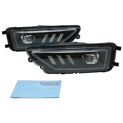WINAUTO 1 Pair for Amarok 2016-2020 3-Color LED Daytime Running Lights Turn Signal Lamp
