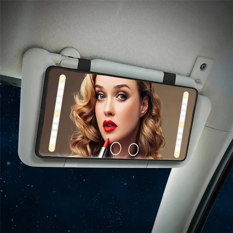 USB Powered Car Sun Visor LED Vanity Mirror Touch Control Makeup Mirror for Truck SUV