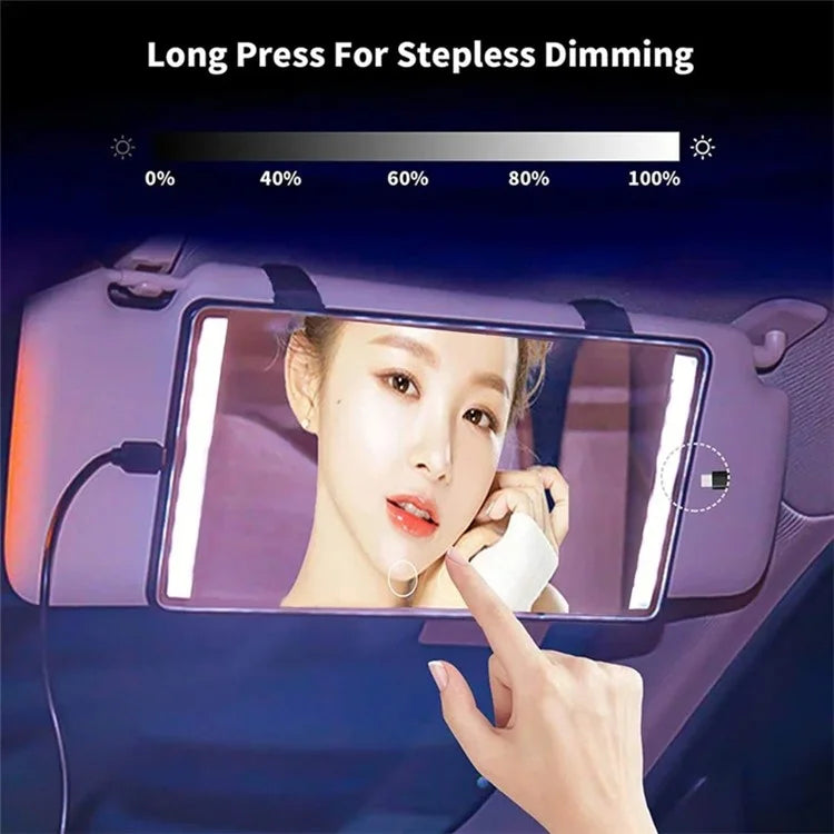 USB Powered Car Sun Visor LED Vanity Mirror Touch Control Makeup Mirror for Truck SUV