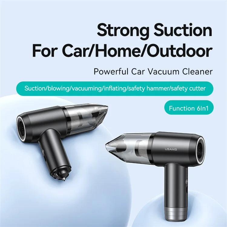 USAMS ZB291 Car Vacuum Cleaner Multi-Functional 6-in-1 Wireless Car Cleaner XJ Series