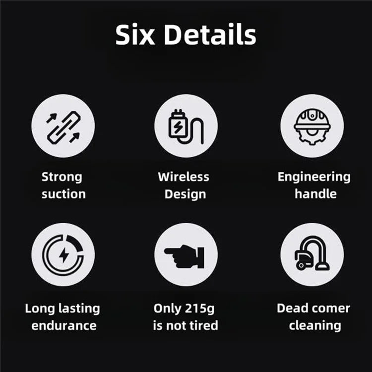 Rechargeable Car Vacuum Cleaner High Power Handheld Car Home Cleaning Tool, 800mAh Battery