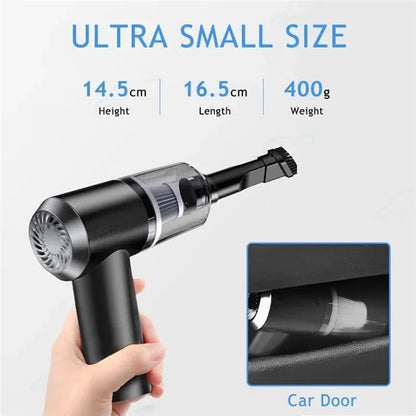 Rechargeable Car Vacuum Cleaner High Power Handheld Car Home Cleaning Tool, 800mAh Battery