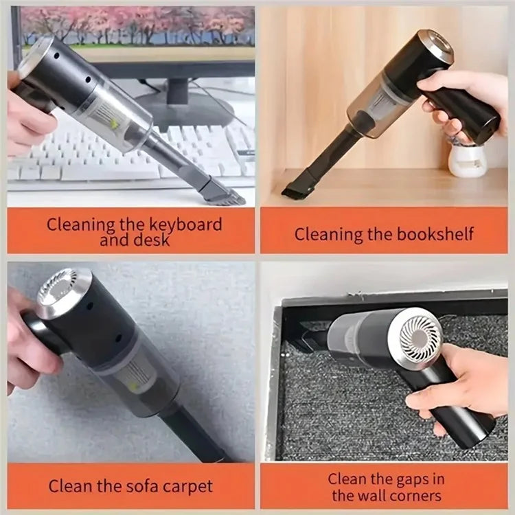 Rechargeable Car Vacuum Cleaner High Power Handheld Car Home Cleaning Tool, 800mAh Battery