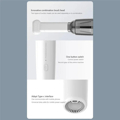 SY01-Q8 Mini Portable Vacuum Cleaner USB Rechargeable 4000Pa Cordless Car Home Cleaner