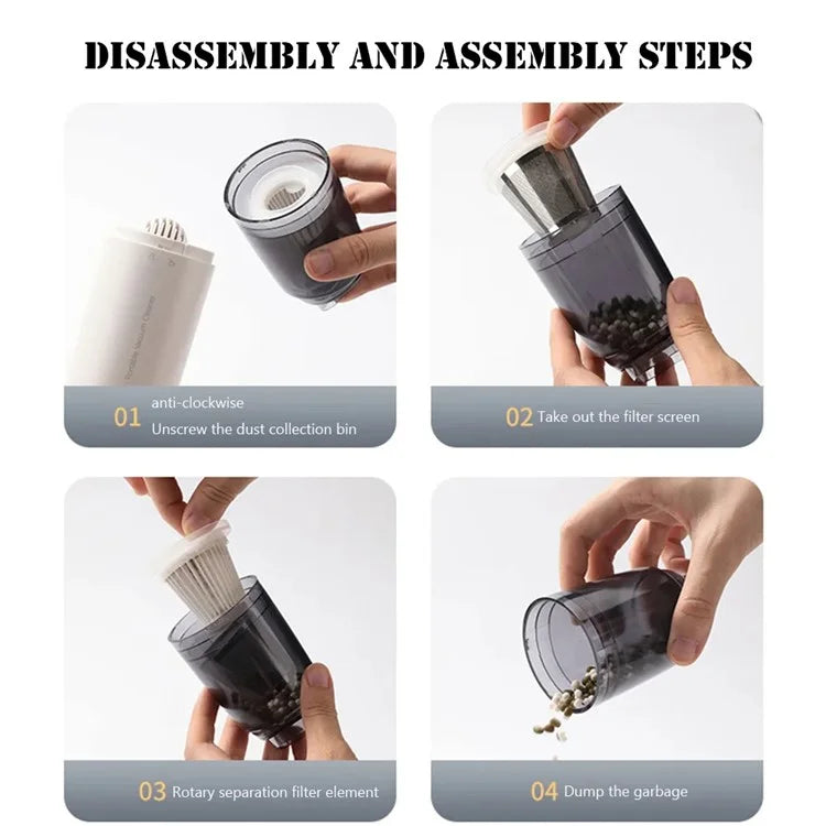 SY01-Q8 Mini Portable Vacuum Cleaner USB Rechargeable 4000Pa Cordless Car Home Cleaner
