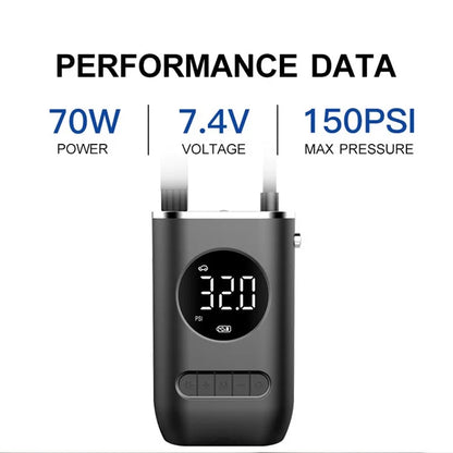 CQB-3668 Inflatable Pump Portable Handheld Digital Display Rechargeable Tire Pump with LED Light